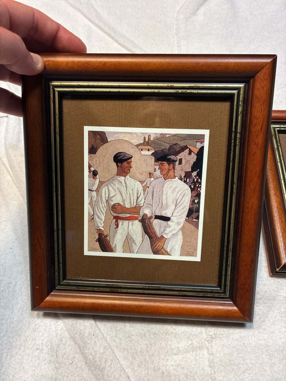 Set of 2 Ramiro Arrue Framed Prints Basque Cultural Art
